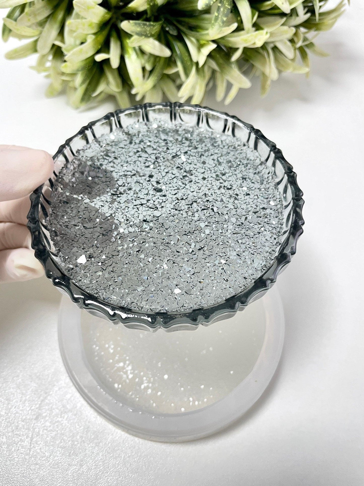Round Shine Crystal Coaster Silicone Mold for Resin Art and Trays Silicone Mold Ideas Decor Shop