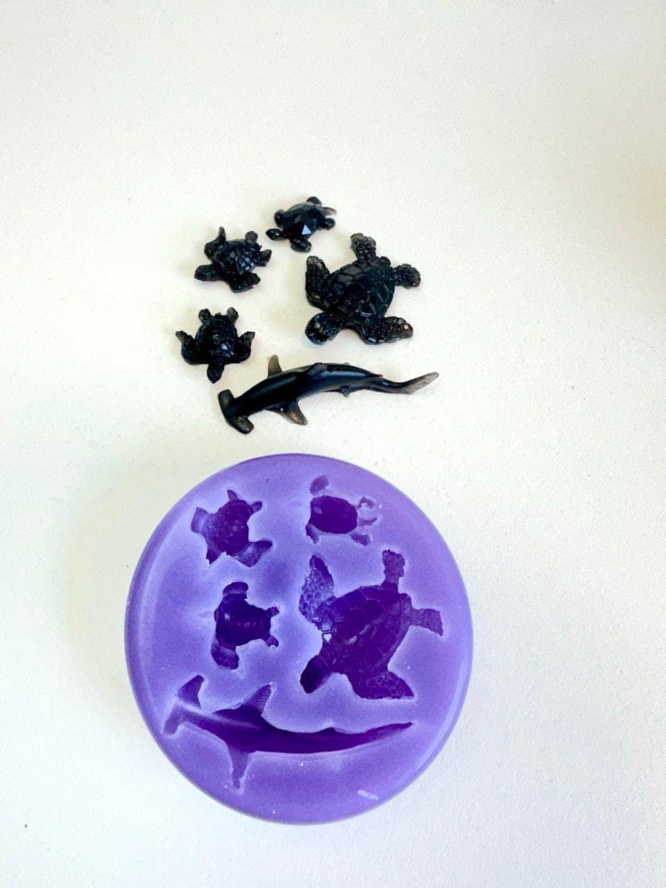 Ocean Silicone Mold Set - Turtle and Shark Craft Kit for Underwater Themes Silicone Mold Ideas Decor Shop