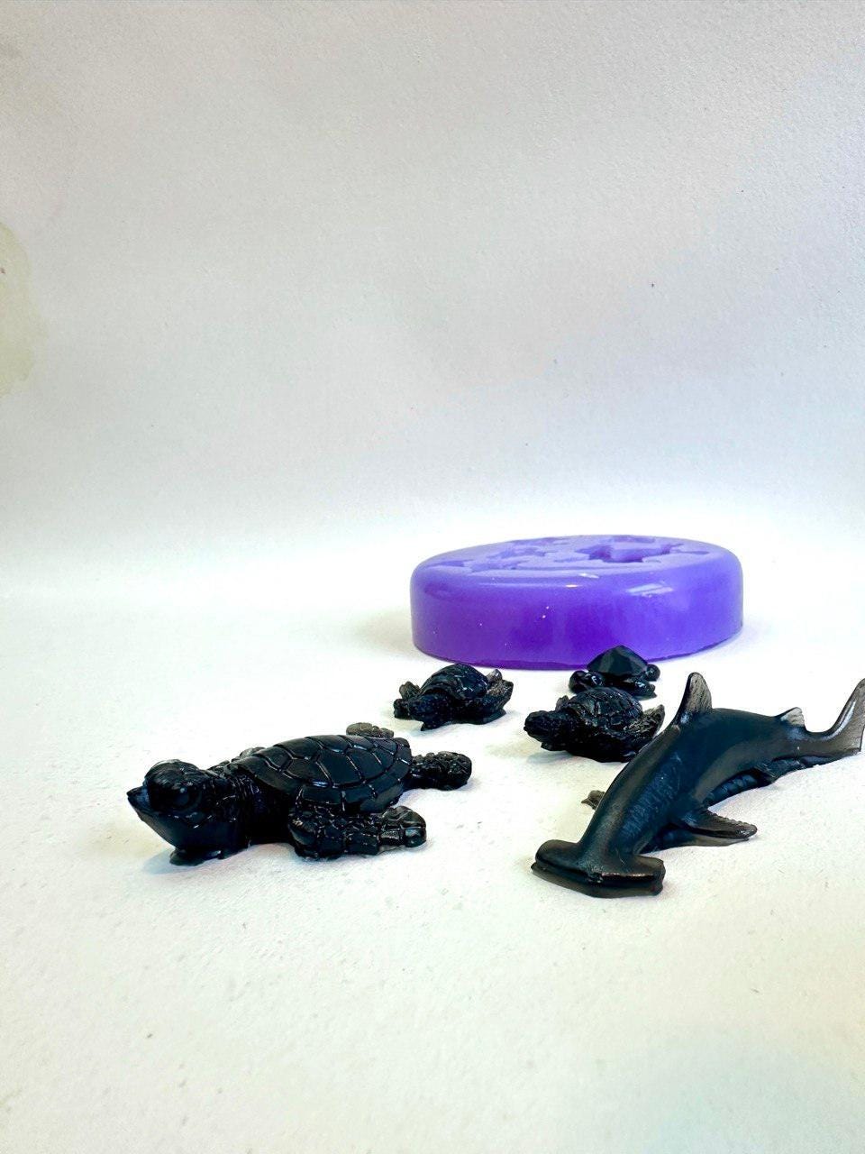Ocean Silicone Mold Set - Turtle and Shark Craft Kit for Underwater Themes Silicone Mold Ideas Decor Shop