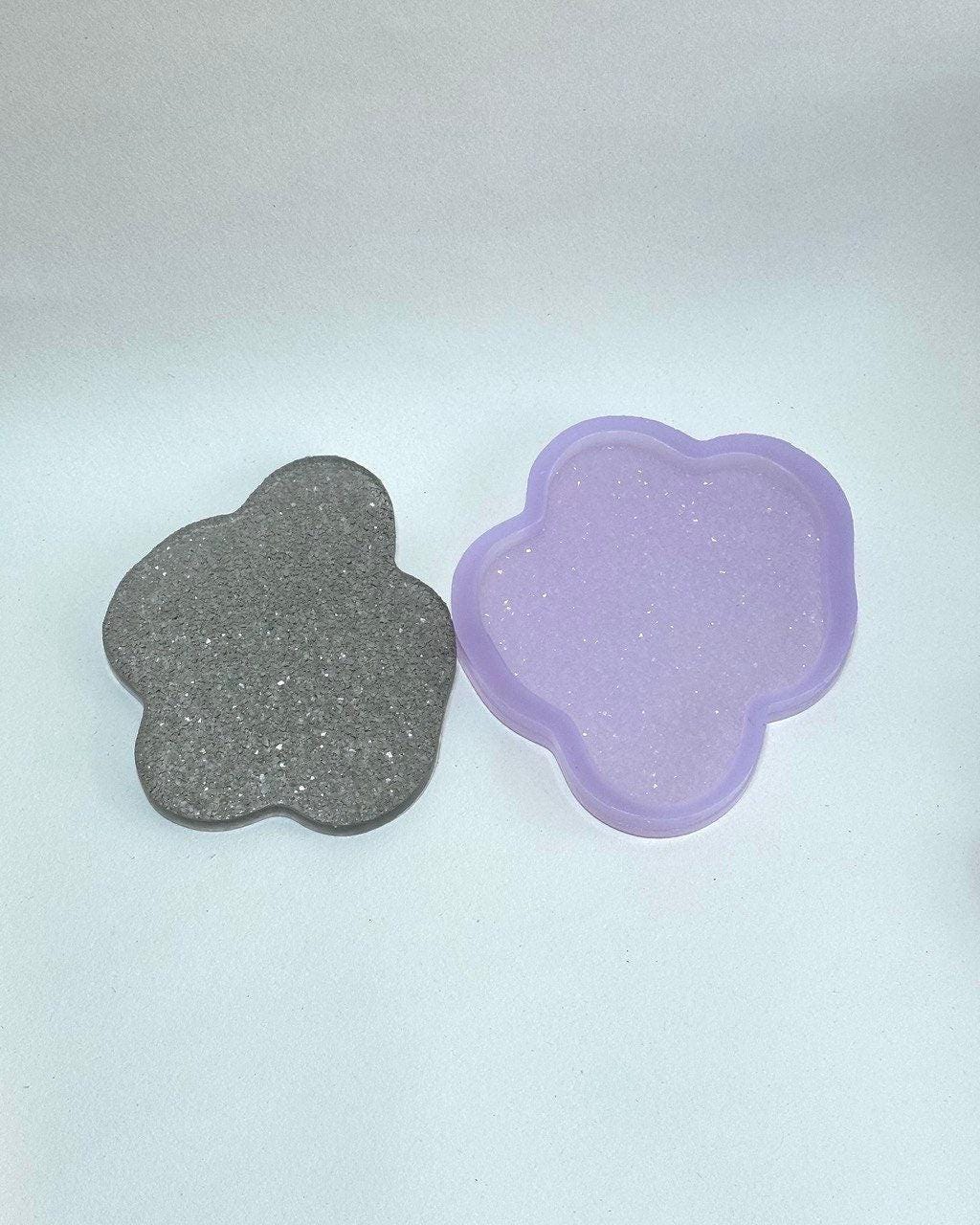 Crystal Silicone Mold Coaster Holder for Gesmonite Gypsum Resin - Craft Supply, Serving Tray Silicone Mold Ideas Decor Shop
