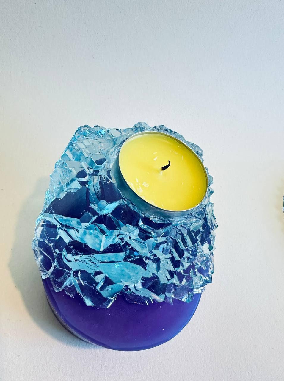 Geode Resin Casting Mold - Crystal Tea Light Holder Artisan Design Silicone Mold Ideas Decor Shop