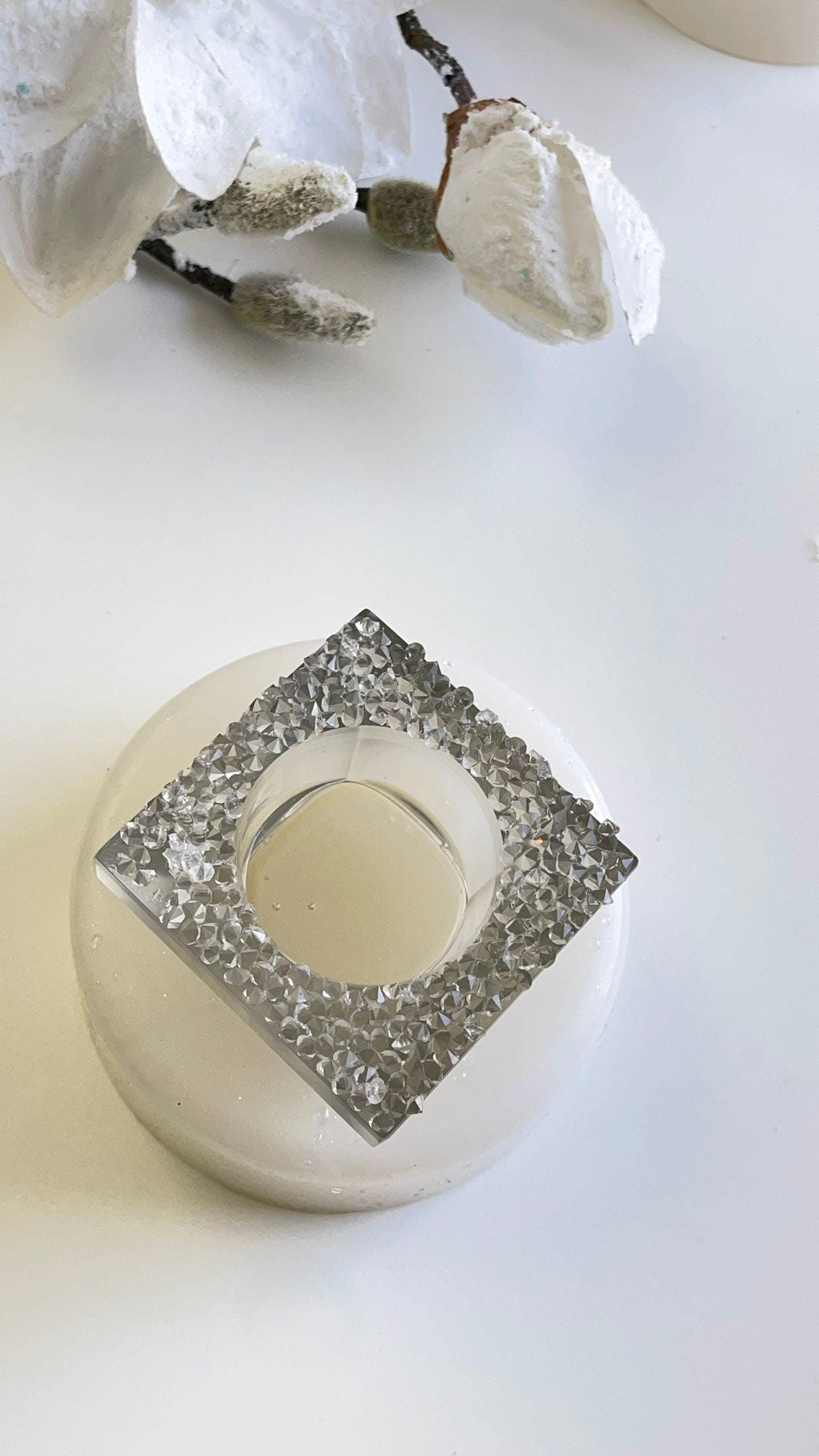 Crystal Tea Light Holder Silicone Mold for Resin Epoxy Art DIY Silicone Mold Ideas Decor Shop