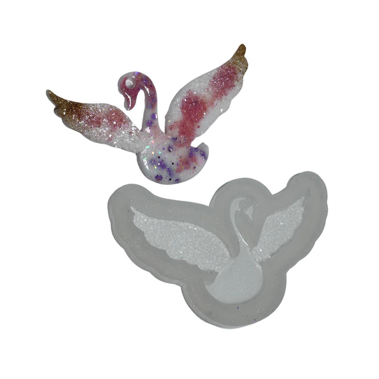 Swan Resin Mold with Crystal Wings – Elegant DIY Ornaments Mold Resin Molds Ideas Decor Shop