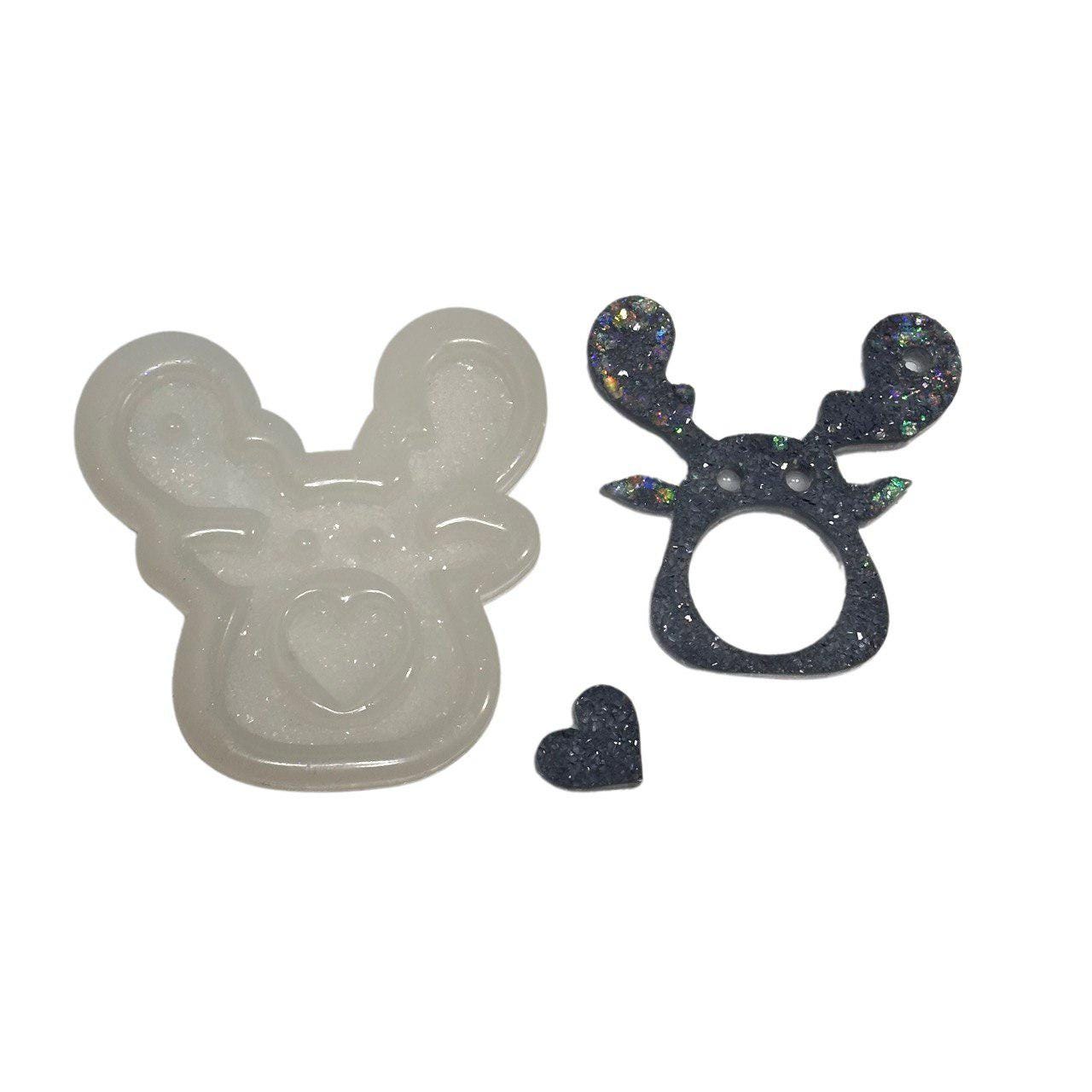 Christmas Deer Resin Mold with Crystals – Holiday Candy Holder Resin Molds Ideas Decor Shop
