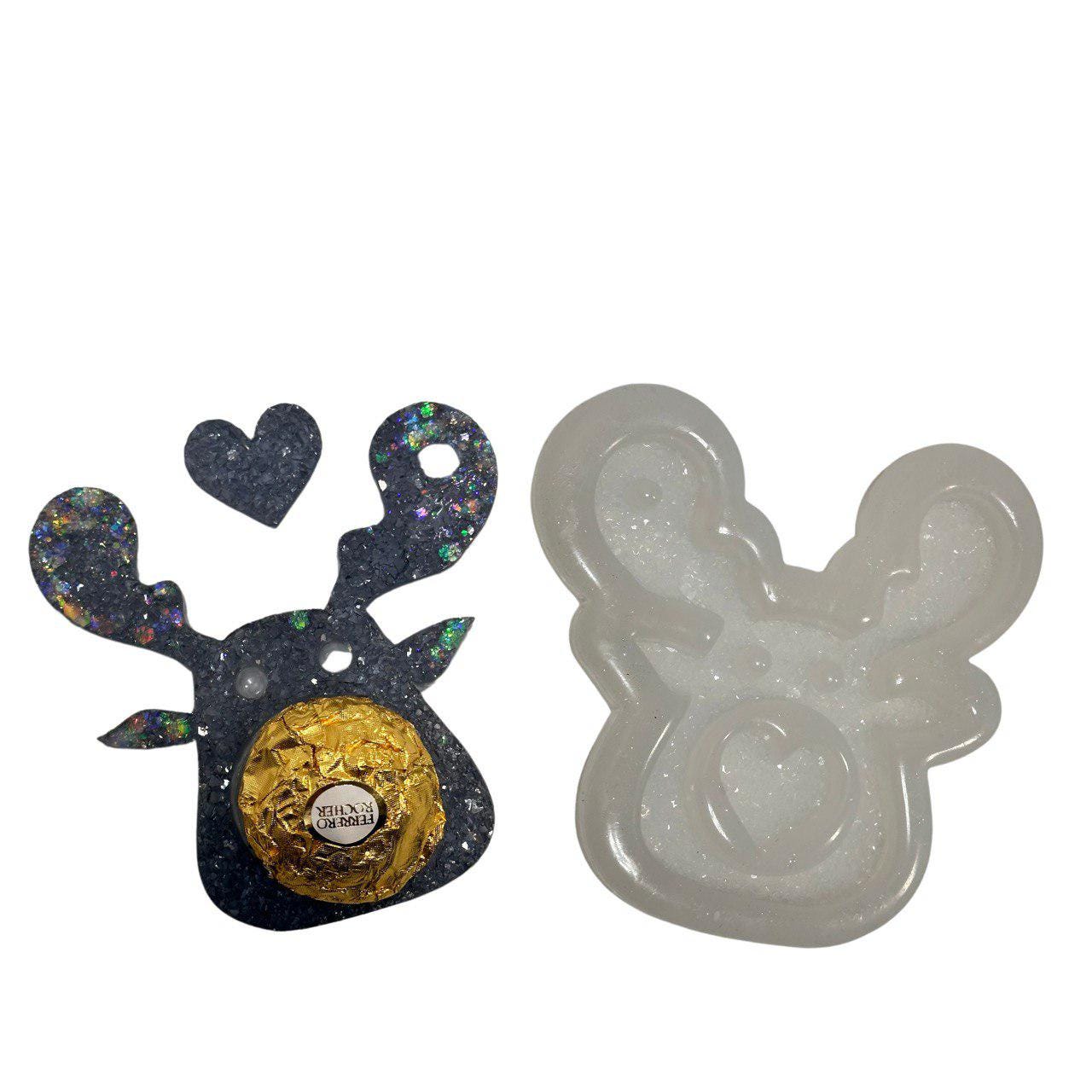 Christmas Deer Resin Mold with Crystals – Holiday Candy Holder Resin Molds Ideas Decor Shop