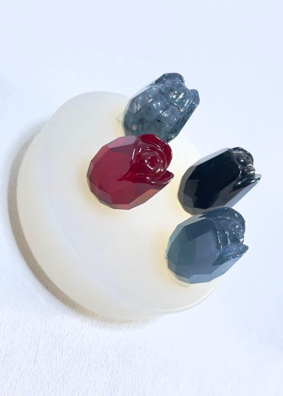 3D Crystal Rose Silicone Resin Molds for Floral Art and DIY Crafts - Set of 4 Resin Molds Ideas Decor Shop