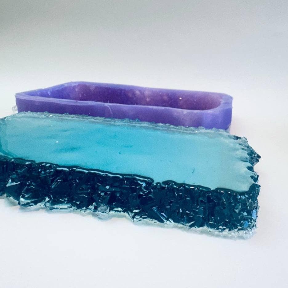 Large Rectangular Silicone Tray Mold Featuring Exquisite Crystal Edges Resin Molds Ideas Decor Shop