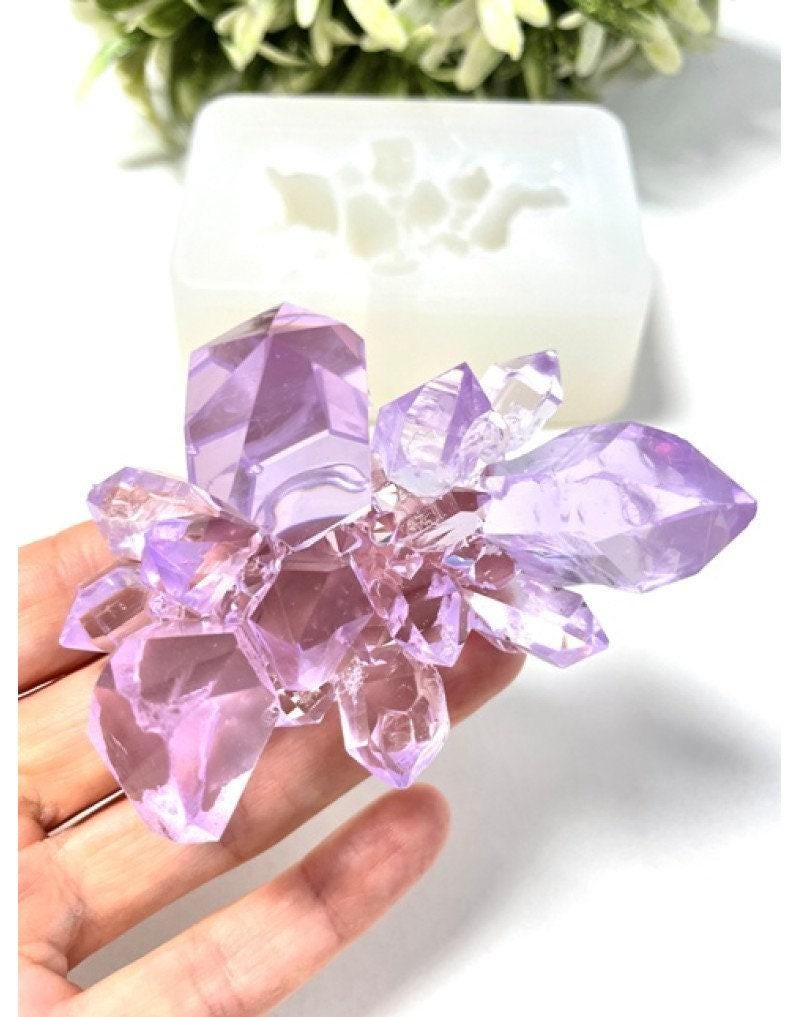 Unique Crystal Cluster Silicone Mold - Large Amethyst Resin Mold for Crafting Resin Molds Ideas Decor Shop
