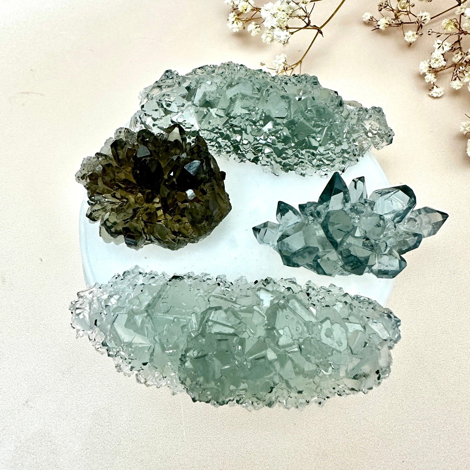 4 Piece Silicone Mold Set for Resin Art - Crystal Cluster Shapes Resin Molds Ideas Decor Shop