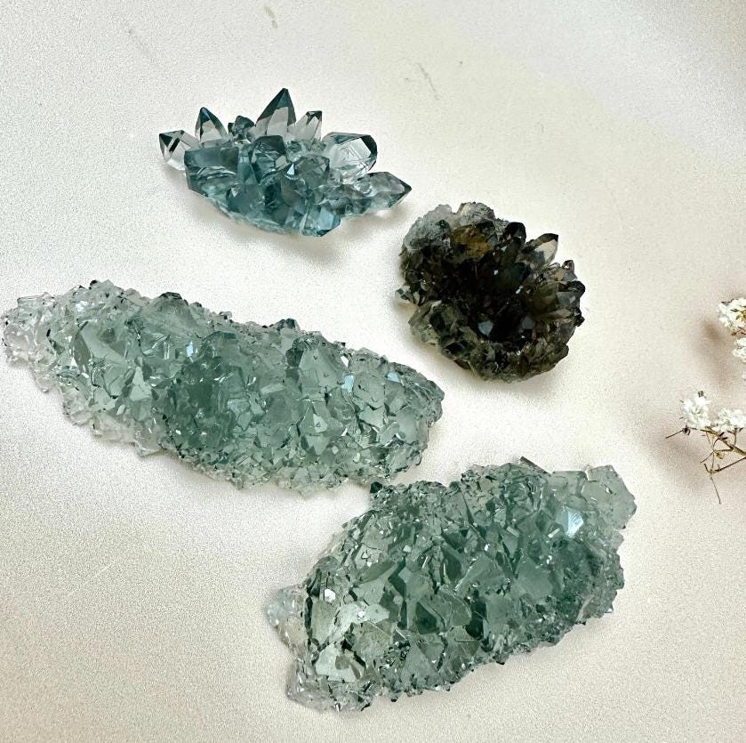 4 Piece Silicone Mold Set for Resin Art - Crystal Cluster Shapes Resin Molds Ideas Decor Shop