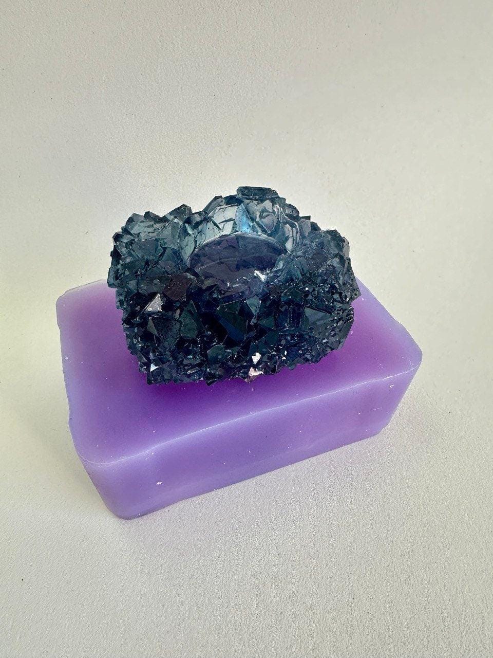 Geode Resin Casting Mold - Crystal Tea Light Holder Artisan Design Resin Molds Ideas Decor Shop