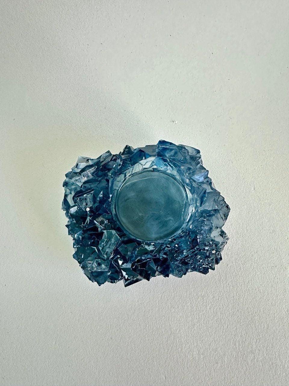 Geode Resin Casting Mold - Crystal Tea Light Holder Artisan Design Resin Molds Ideas Decor Shop