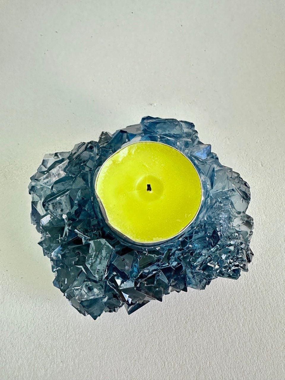 Geode Resin Casting Mold - Crystal Tea Light Holder Artisan Design Resin Molds Ideas Decor Shop