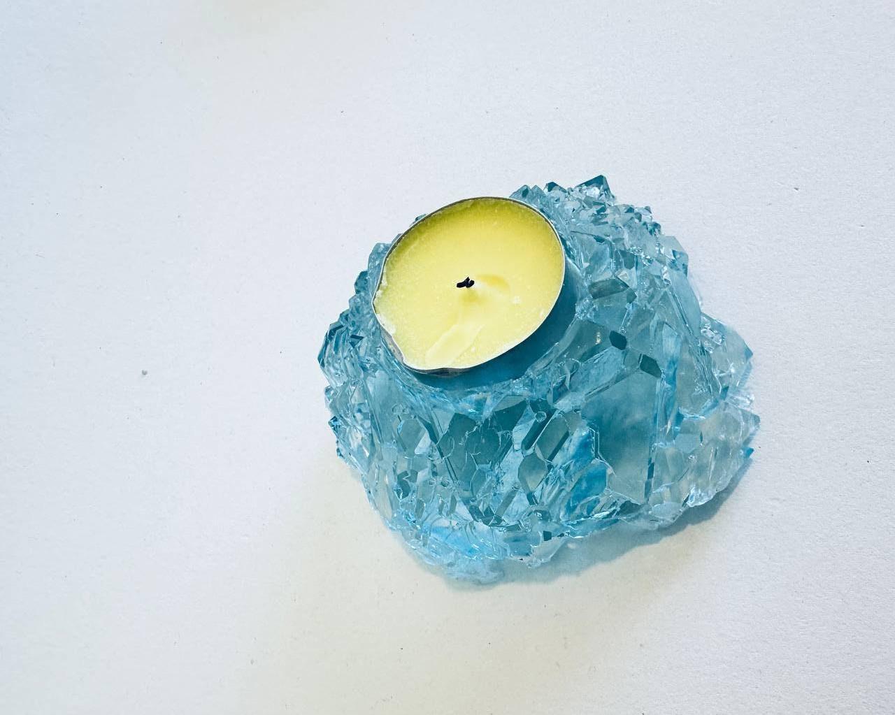 Geode Resin Casting Mold - Crystal Tea Light Holder Artisan Design Silicone Mold Ideas Decor Shop