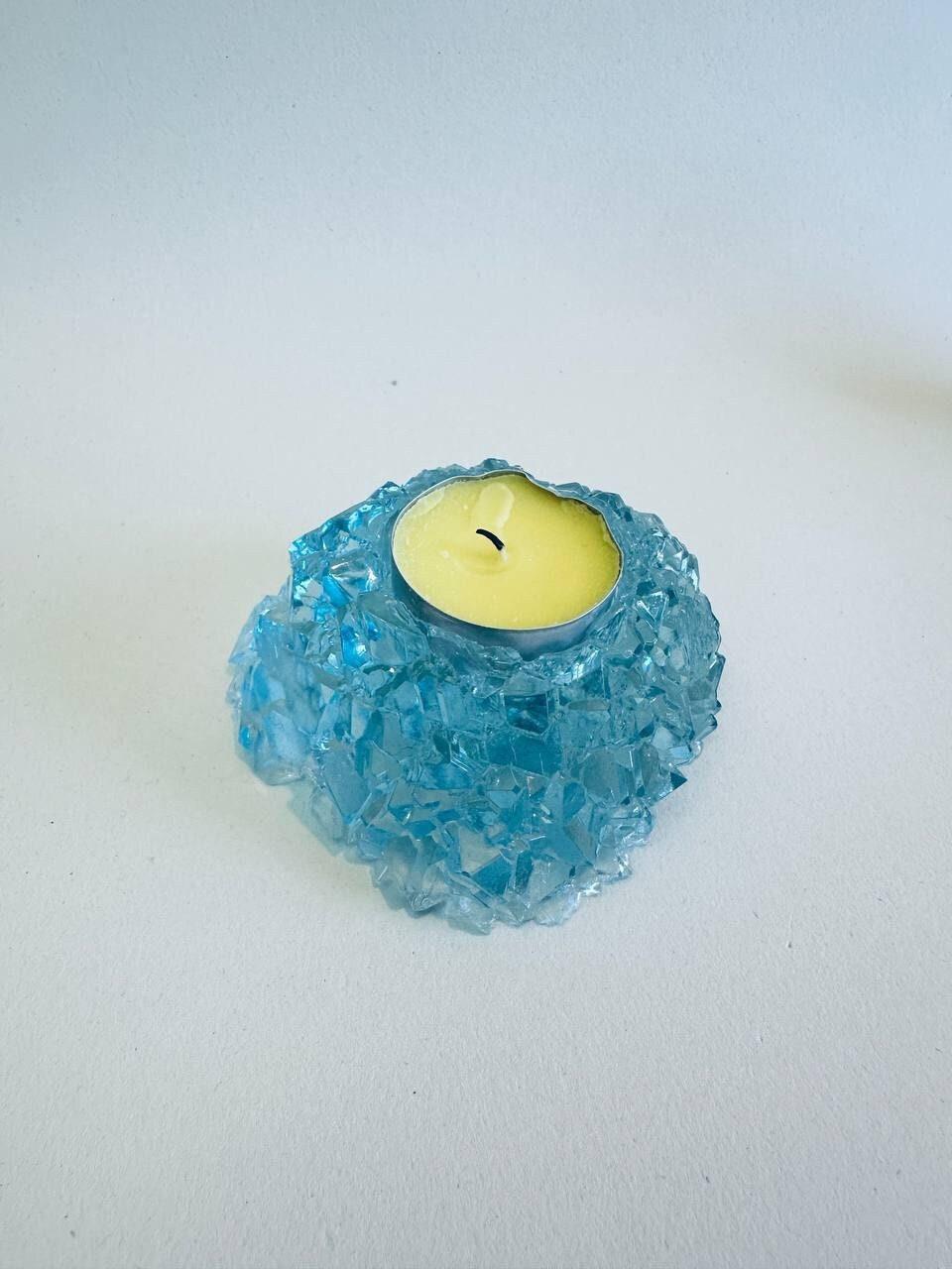 Geode Resin Casting Mold - Crystal Tea Light Holder Artisan Design Silicone Mold Ideas Decor Shop