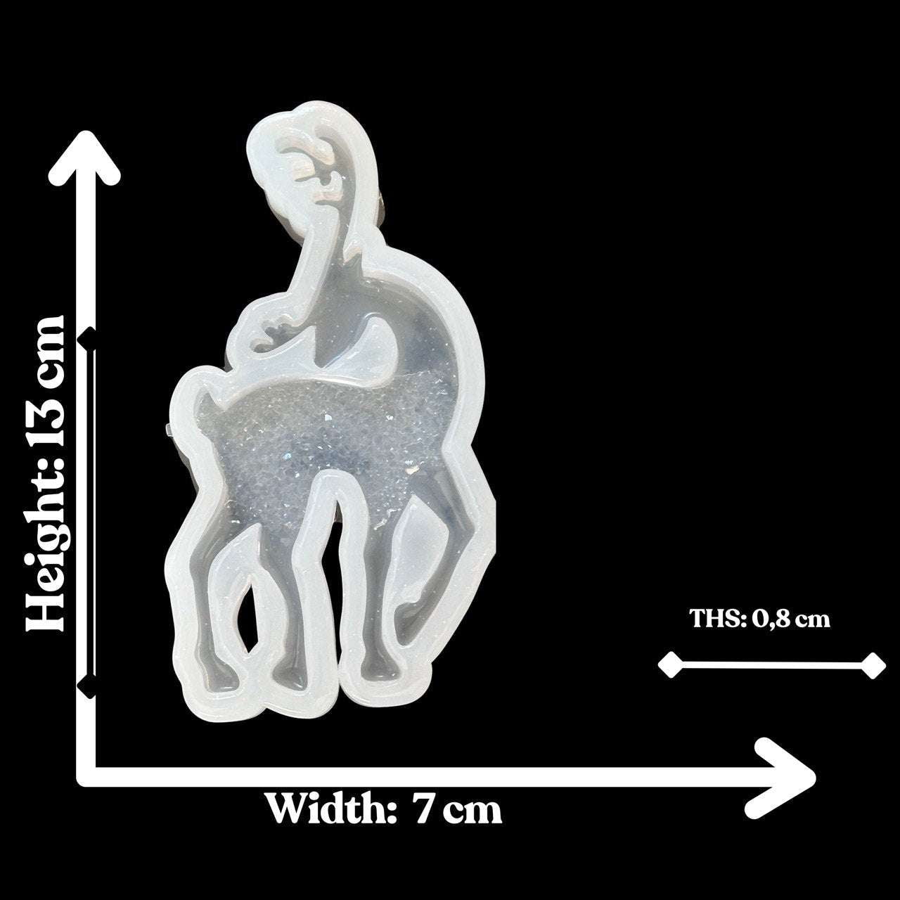 Large Druzy Christmas Deer Silicone Mold