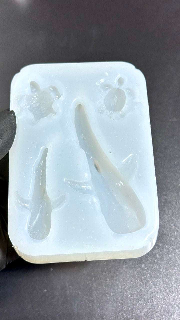 Whale and Turtle Silicone Mold – 3D Ocean Animal Resin Mold