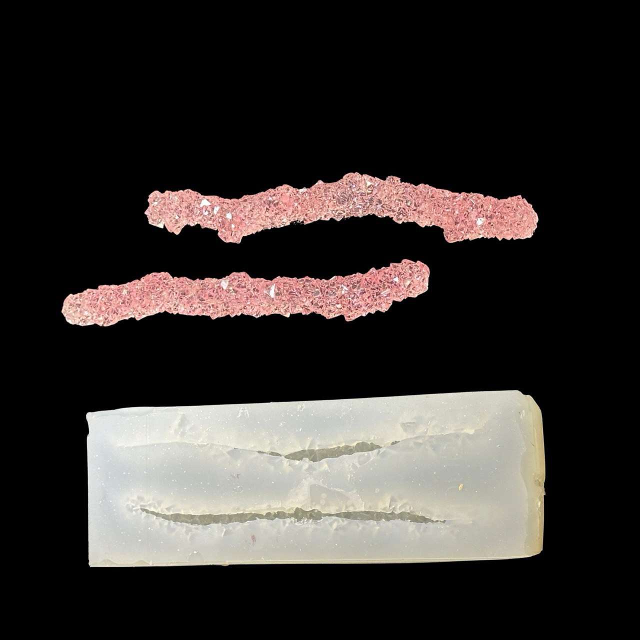 Druzy Icicle Silicone Mold – 2 Resin Crystal Sticks for Hanging Decor