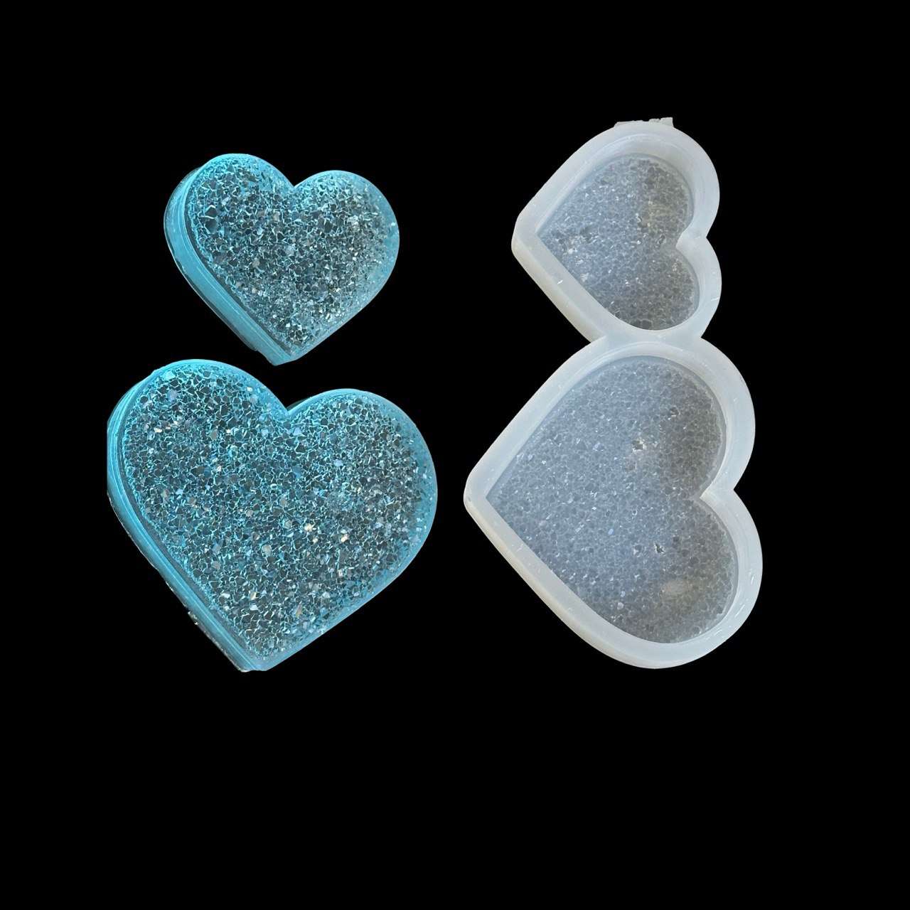 Sparkling Druzy Heart Silicone mold