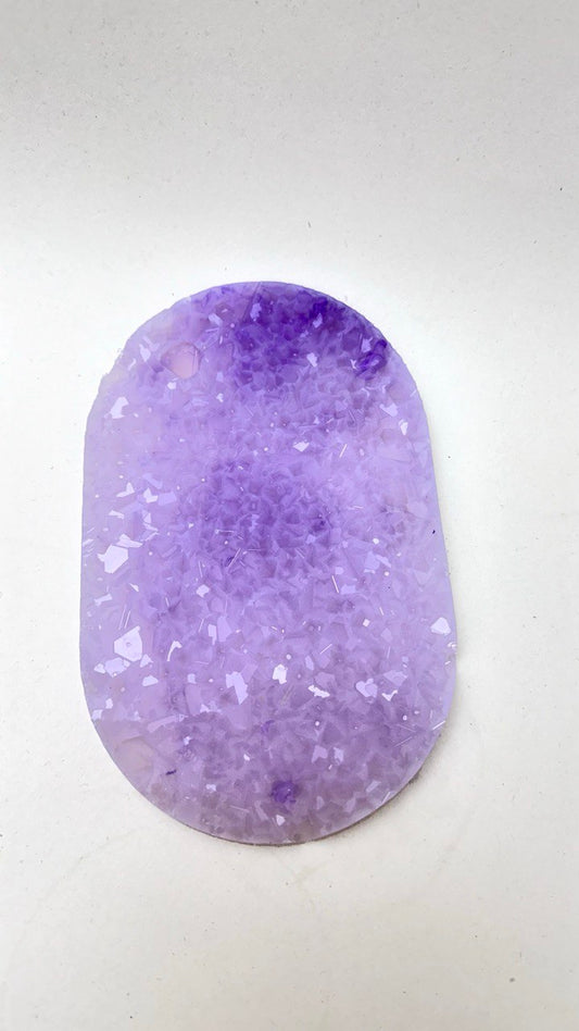 Oval Amethyst insert druse of Crystal silicone Mold