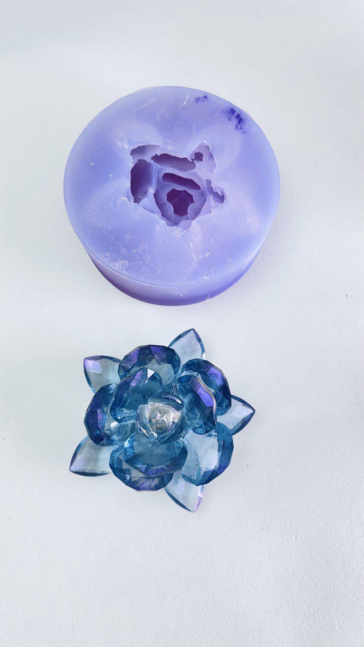 New Model Sparkling Silicone Large Crystal Flower Epoxy Resin Mold