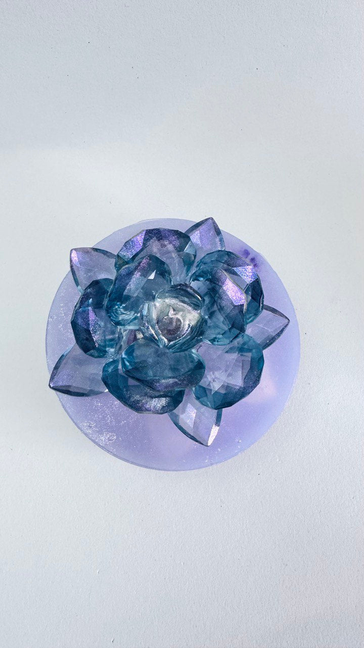New Model Sparkling Silicone Large Crystal Flower Epoxy Resin Mold