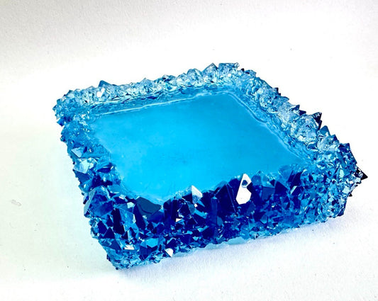 New Square Cup Holder with Crystal Edges Silicone Mold