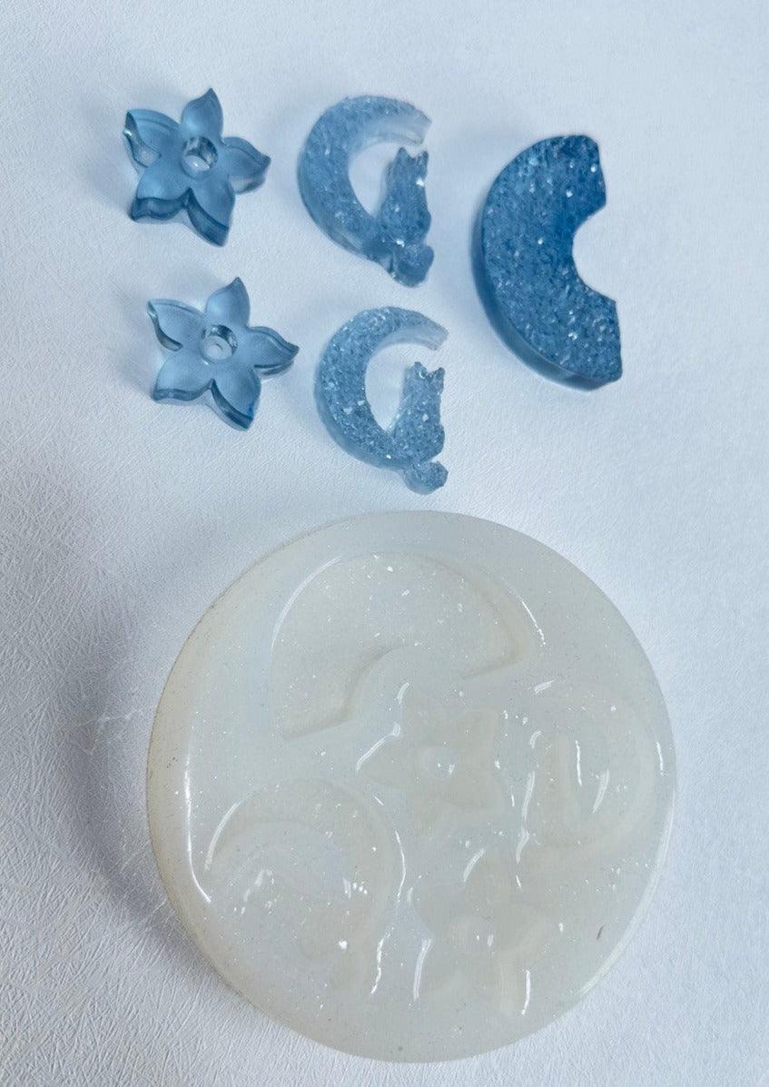 Crystal Cat, Rainbow and Flower Silicone Molds for Resin Jewelry Making Resin Molds Ideas Decor Shop