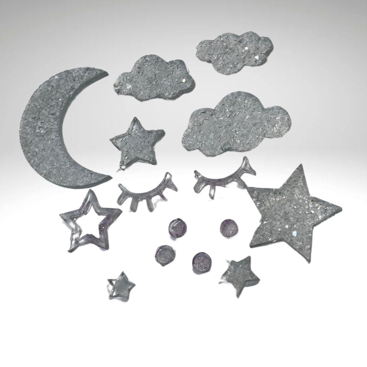 Druzy Magic Resin Mold - Stars, Moon, Eyes, Clouds - DIY Jewelry Making Kit Silicone Mold Ideas Decor Shop