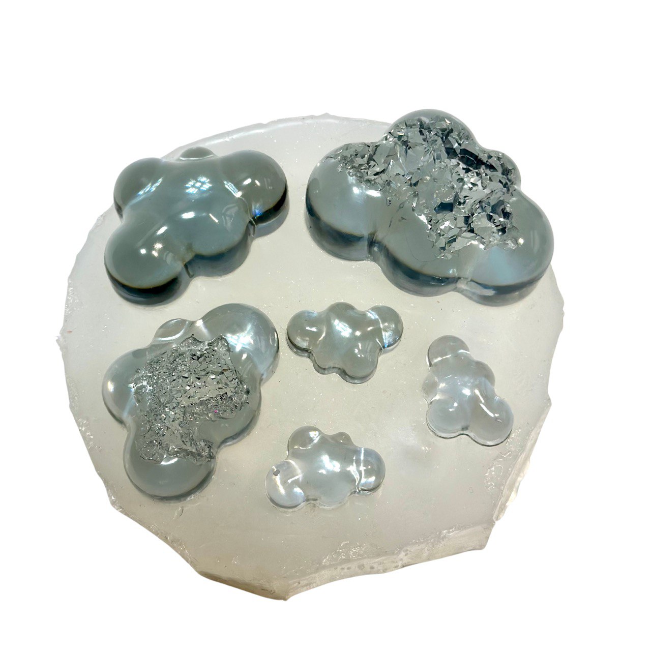 6 Piece Crystal Druzy Clouds Resin Mold for DIY Jewelry Making Silicone Mold Ideas Decor Shop