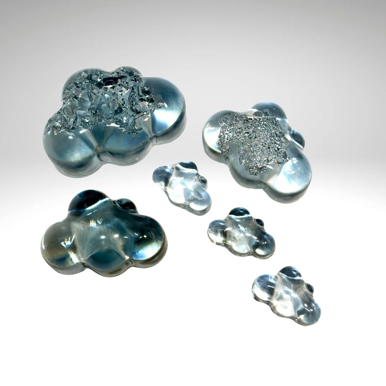 6 Piece Crystal Druzy Clouds Resin Mold for DIY Jewelry Making Silicone Mold Ideas Decor Shop