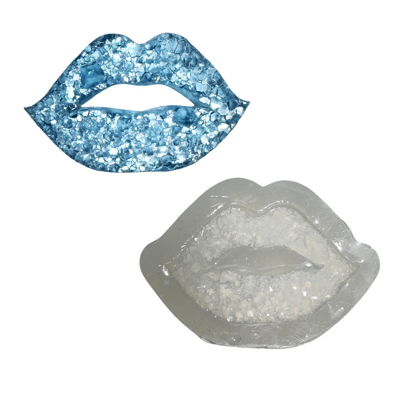 Crystal Lips Druzy Resin Mold - DIY Jewelry Making and Keychain Tool Silicone Mold Ideas Decor Shop