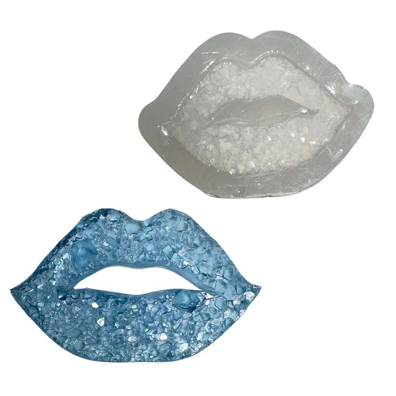 Crystal Lips Druzy Resin Mold - DIY Jewelry Making and Keychain Tool Silicone Mold Ideas Decor Shop