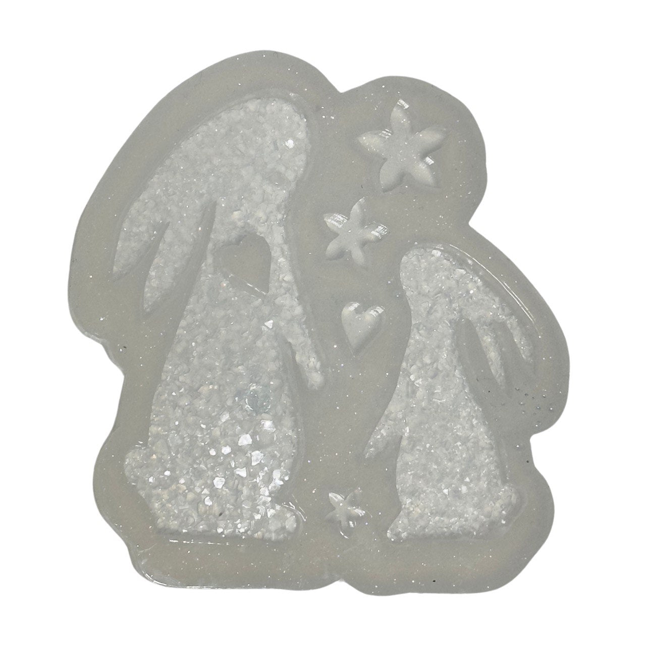 Happy Bunny Family Mold | Crystal Druzy Resin Mold for Easter Crafts Silicone Mold Ideas Decor Shop