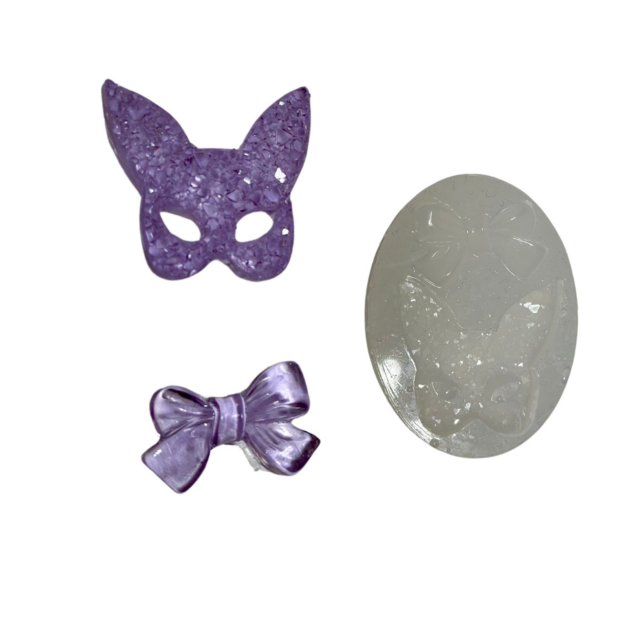 Crystal Druzy Cat Keychain Silicone Mold Set | Cat with Bow Resin Mold Silicone Mold Ideas Decor Shop