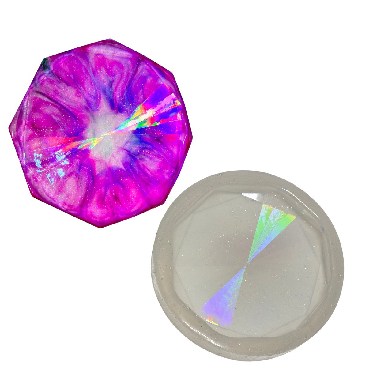 Hexagonal Holographic Coaster Silicone Mold Silicone Mold Ideas Decor Shop
