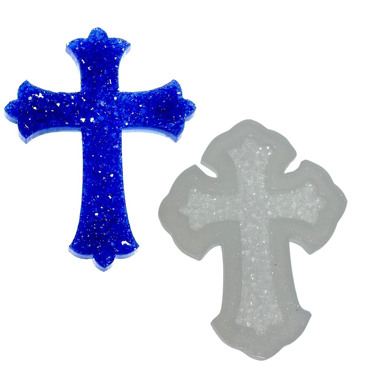 Cross with Sparkle Crystal Silicone Mold for DIY Crafts Silicone Mold Ideas Decor Shop
