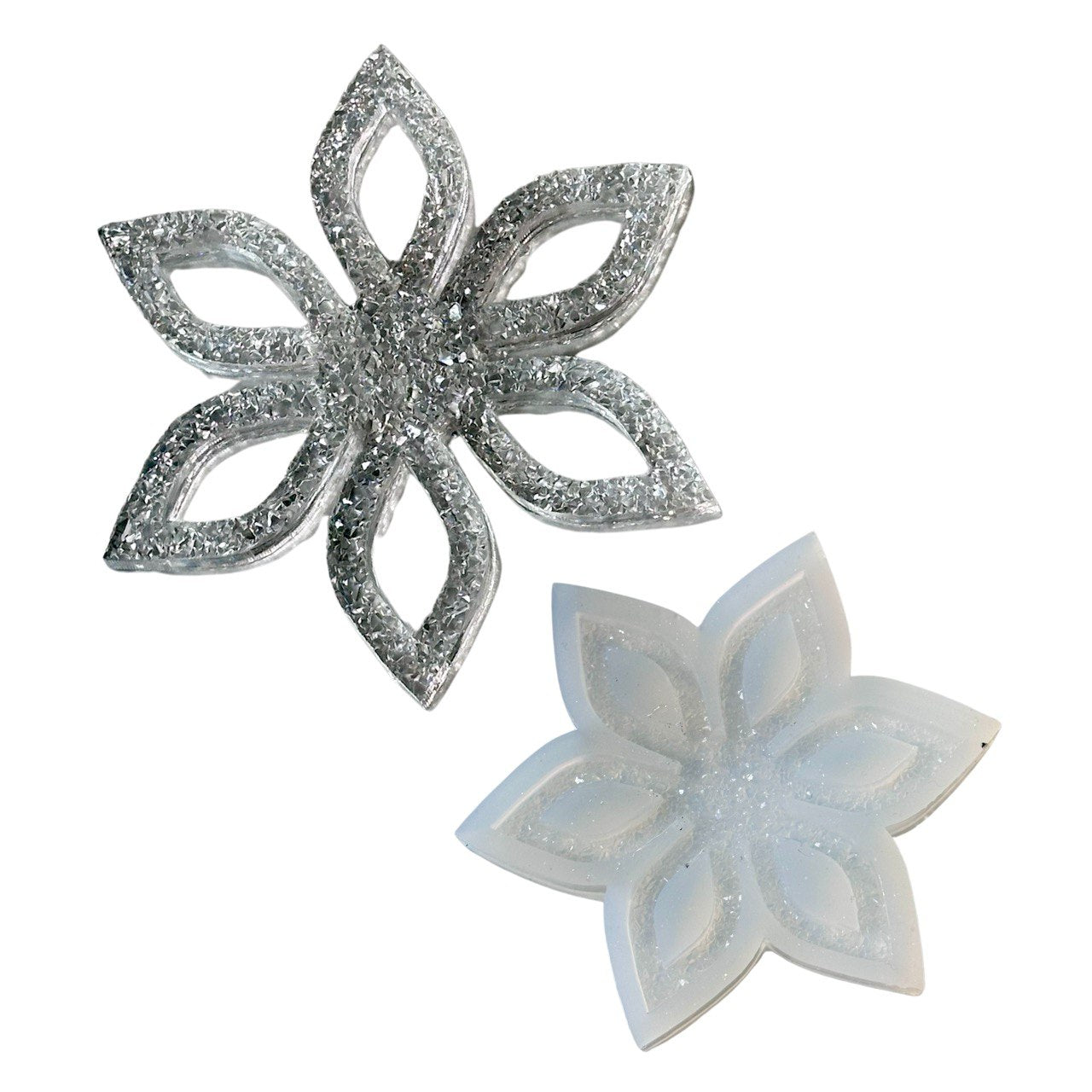 Shine Crystal Coaster Flower Resin Mold Silicone Mold Ideas Decor Shop