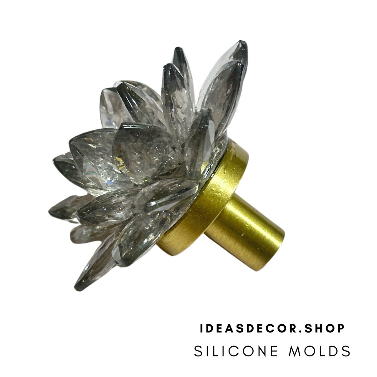 Crystal Flower Silicone Mold for Drawer Handle - Resin Crafting Supplies