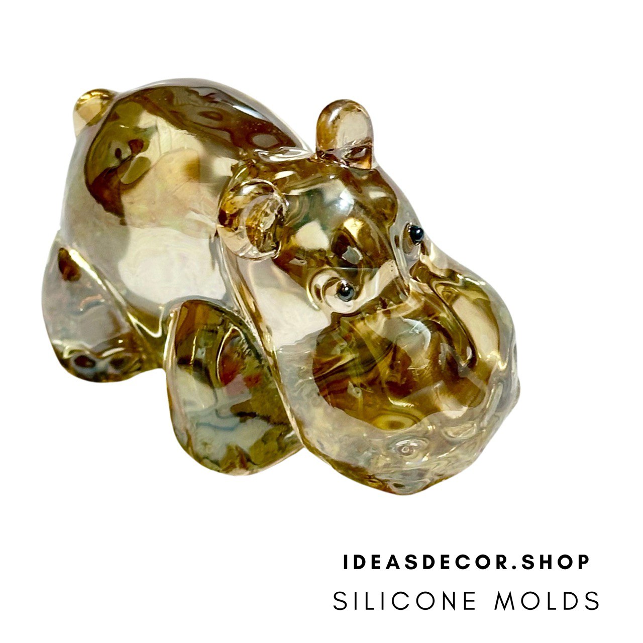 Large Hippo Figurine Silicone Mold for Resin Art Large Hippo Figurine