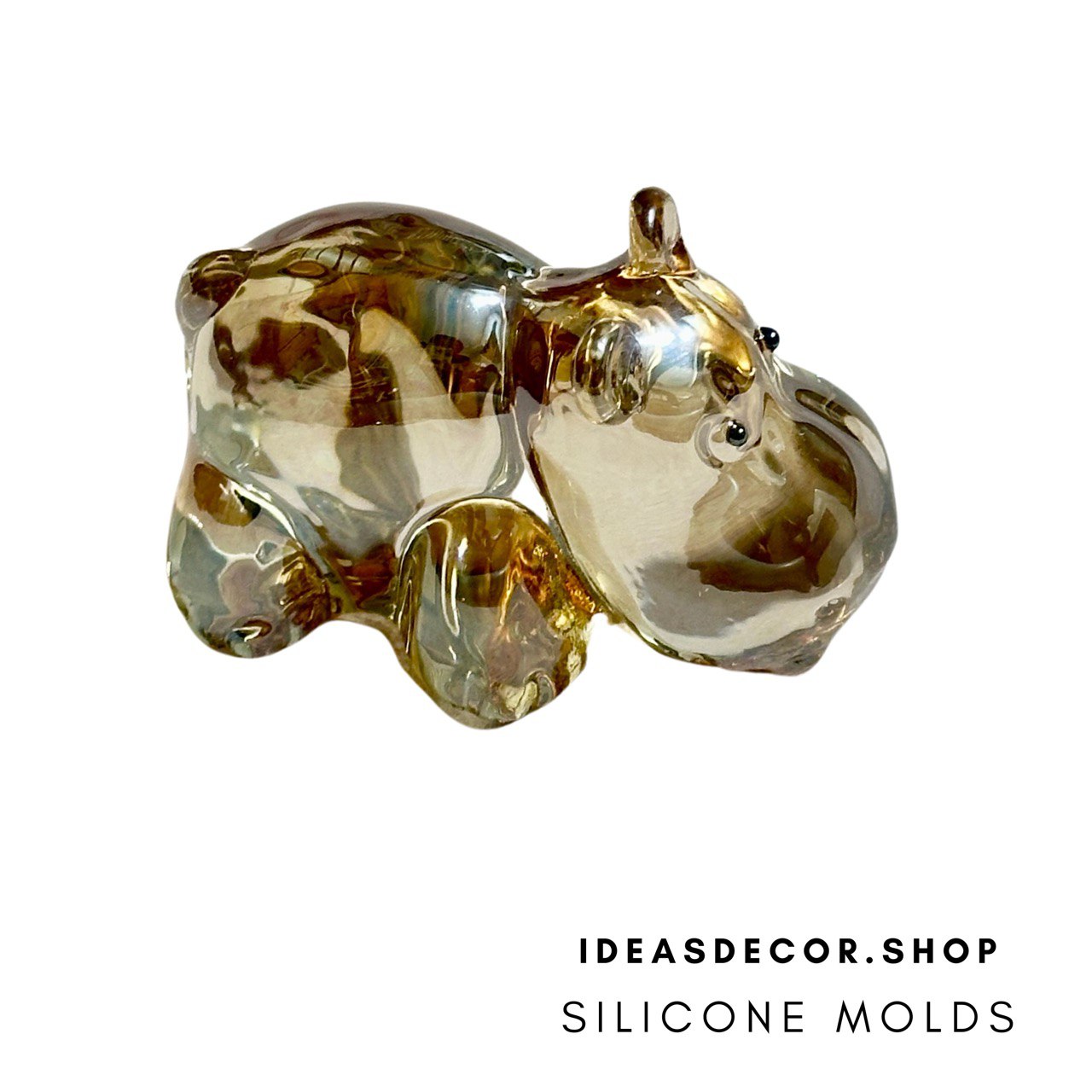 Large Hippo Figurine Silicone Mold for Resin Art Large Hippo Figurine