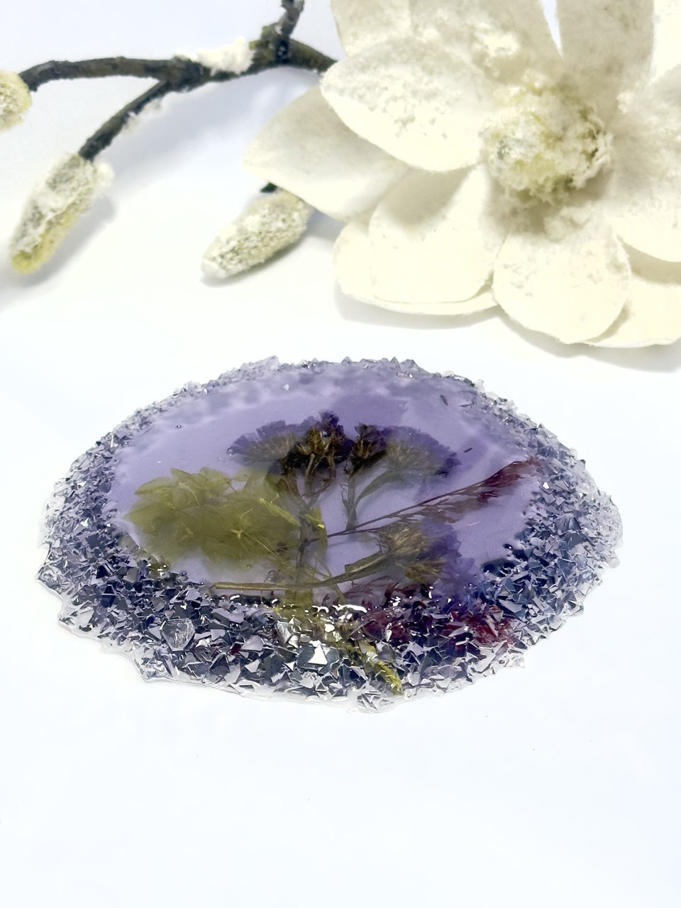 Crystal Edged Coasters - Jewelry Trays Mold - Round Silicone for Stunning Shine