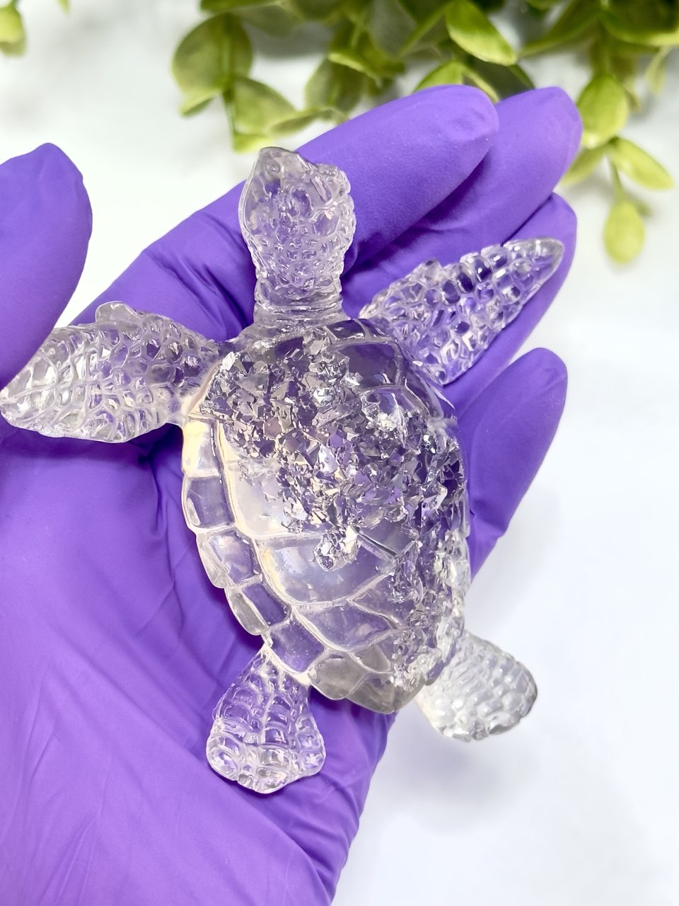 Crystal Druzy Turtle Silicone Mold Jewelry Keychain Making Supply Resin Silicone Mould for Gemstone Inspired Art