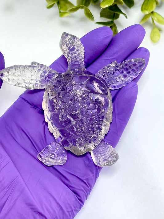 Crystal Druzy Turtle Silicone Mold Jewelry Keychain Making Supply Resin Silicone Mould for Gemstone Inspired Art