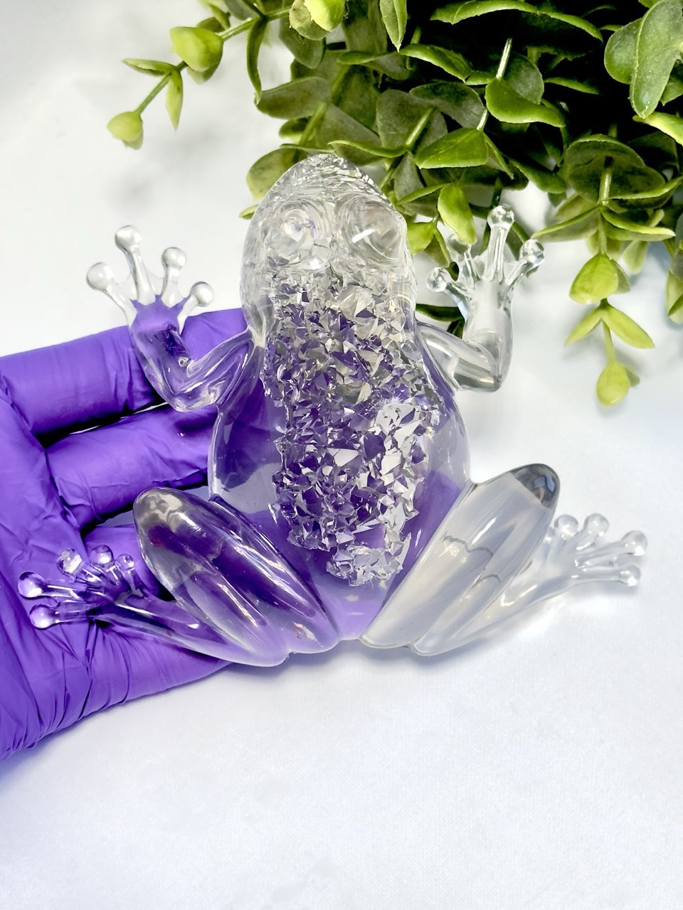 Crystal Druzy Frog Mold - DIY Resin Decoration Supply for Gemstone Crafts