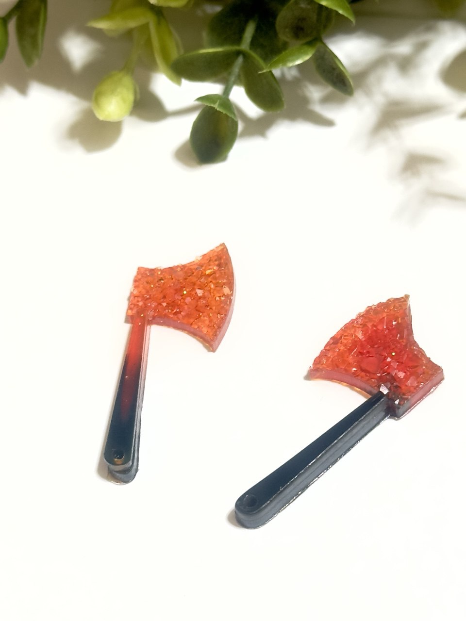 Sparkling Crystal Axe Pendant Resin Mold - Create Unique DIY Jewelry