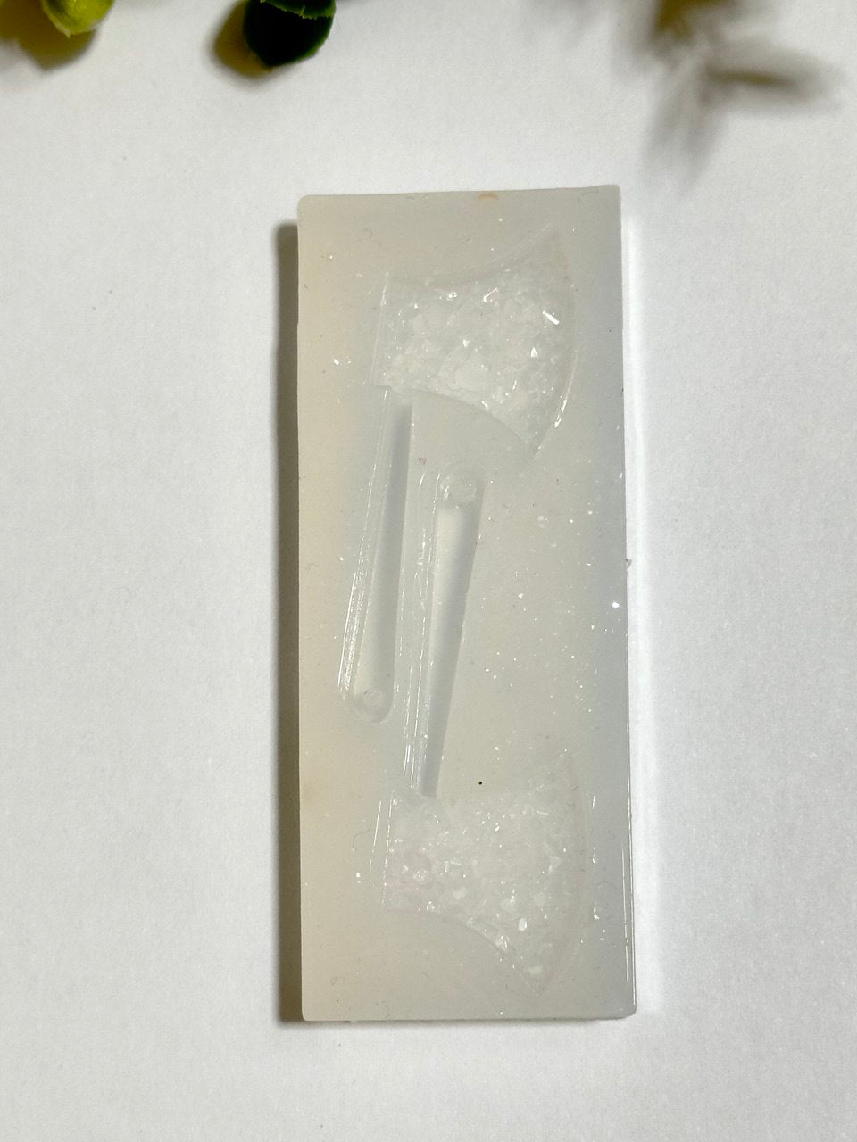 Sparkling Crystal Axe Pendant Resin Mold - Create Unique DIY Jewelry