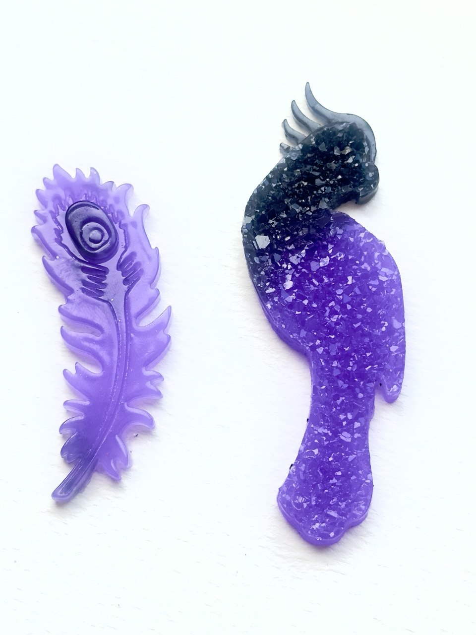 Crystal Resin Mold Set - Feather and Parrot Pendant Silicone Mold Kit