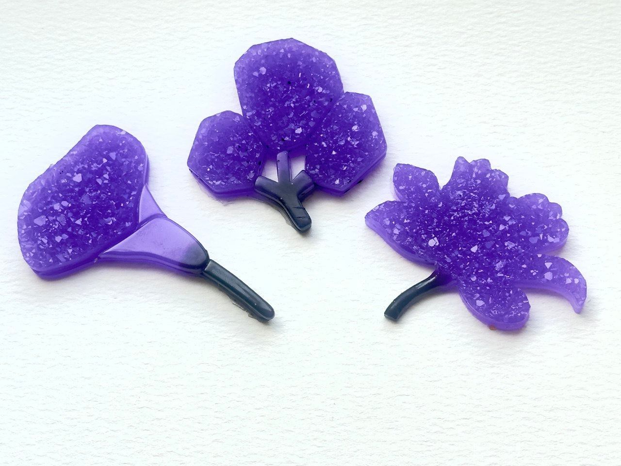 DIY Crystal Druzy Jewelry Set: Silicone Mold Flower Shape - Set of 3