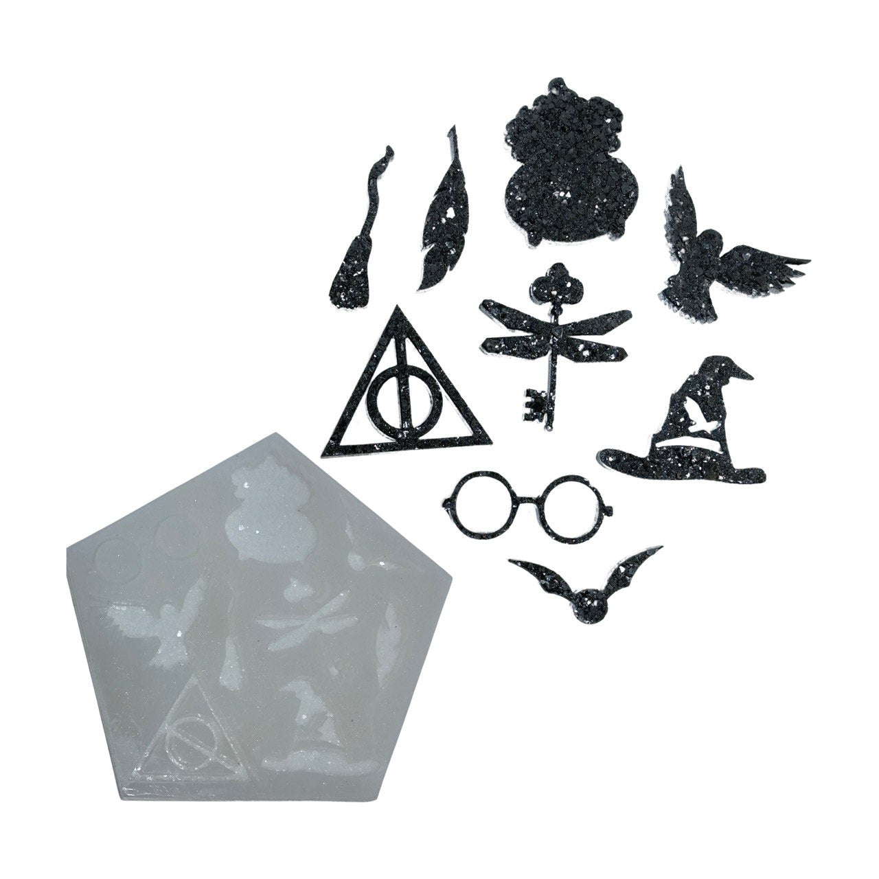 Magical Castle Silicone Mold - 9 Cavities for Crystal Texture Resin Decor